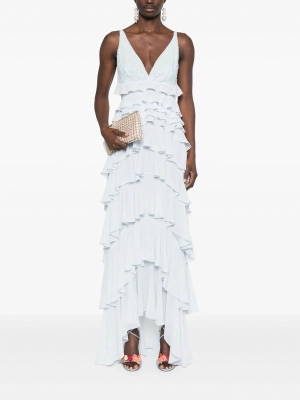 ELISABETTA FRANCHI buy online 膝丈ドレス - ブルー