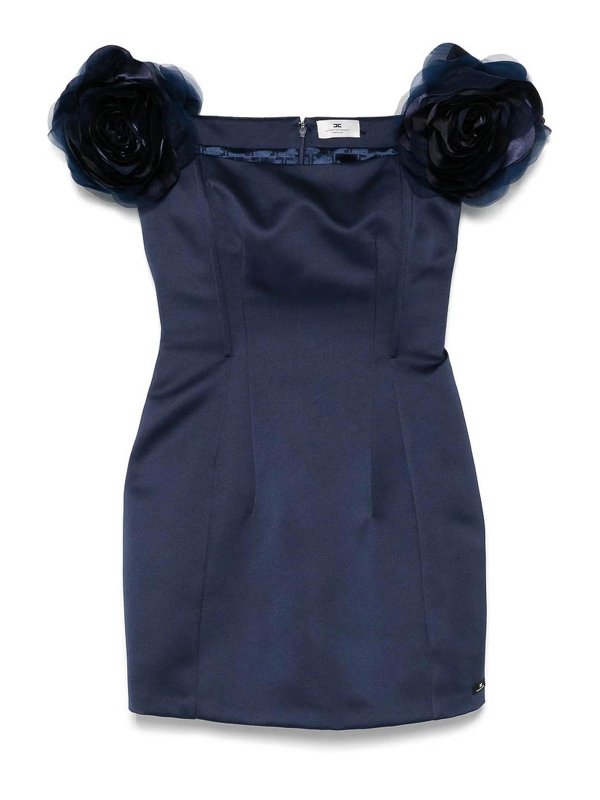 ELISABETTA FRANCHI: ニーレングスドレス - 膝丈ドレス - ブルー