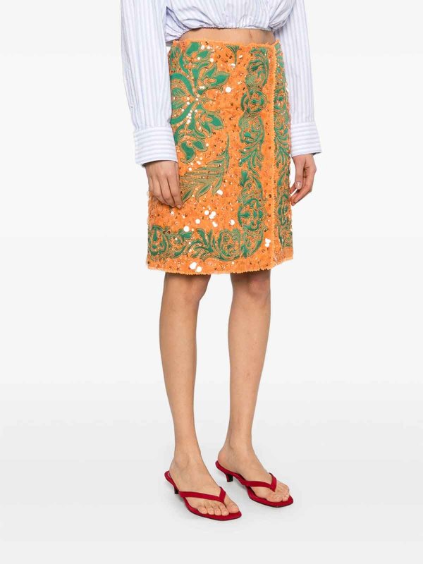 ETRO: Knielange und Midi Röcke online - Midirock - Orange