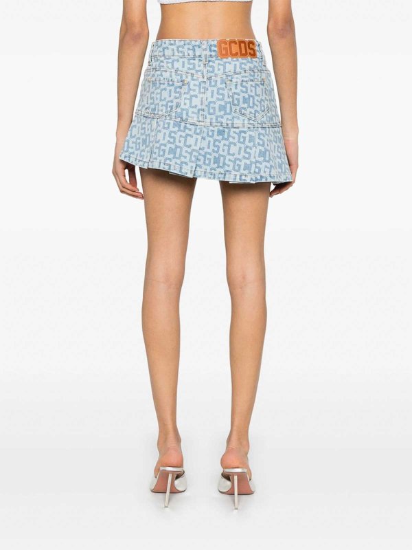 GCDS: Knielange und Midi Röcke online - Midirock - Blau