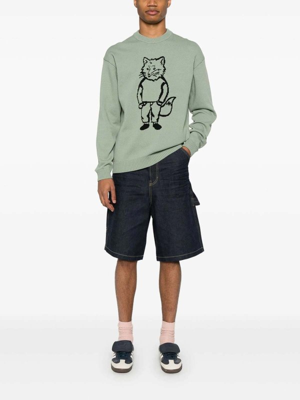 MAISON KITSUNÉ buy online クルーネック - 緑