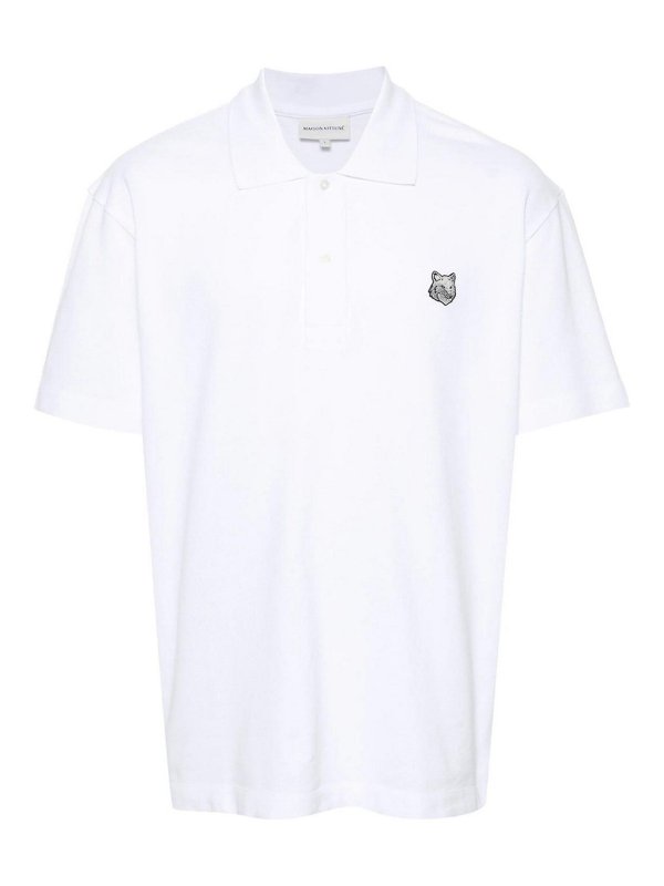 MAISON KITSUNÉ: Strickpullover mit Rundhalsausschnitt - Rundhalspullover - Weiß