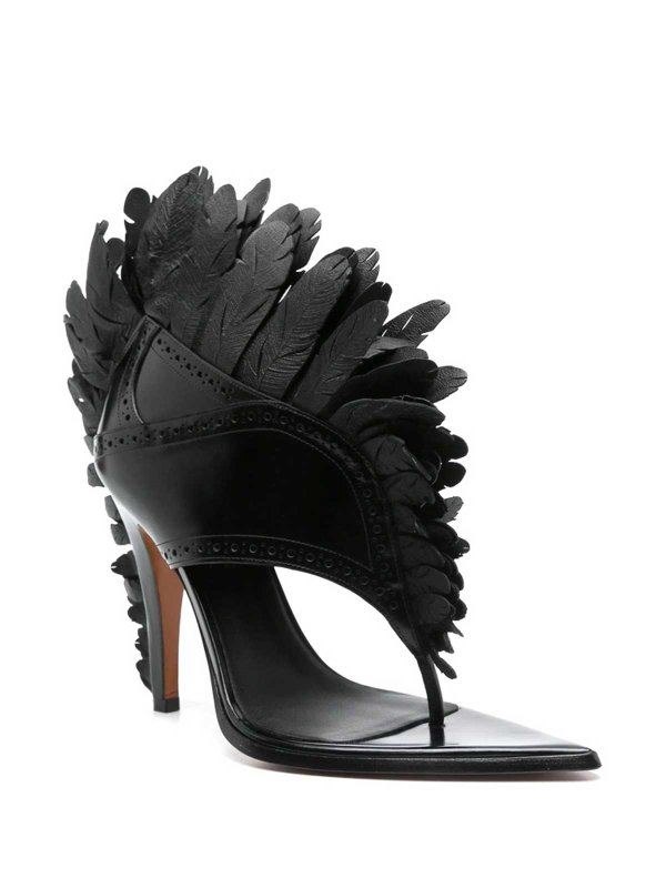 Feathers sandals shop online: ALEXANDER MCQUEEN