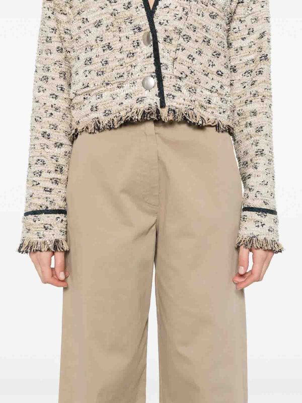 FORTE FORTE: pantaloni shorts online - Pantalone Gabardine Taupe