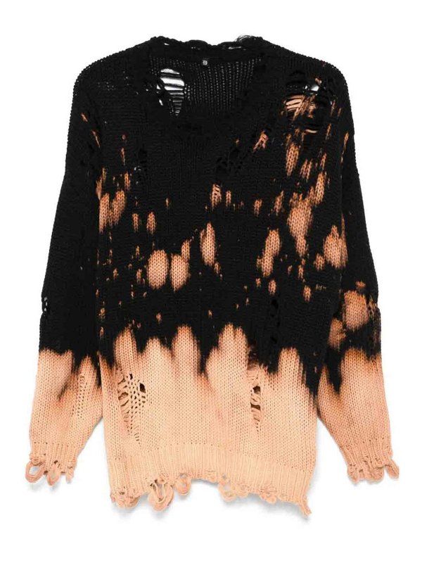 R13: U-Boot-Ausschnitt - U-Boot-Pullover - Schwarz