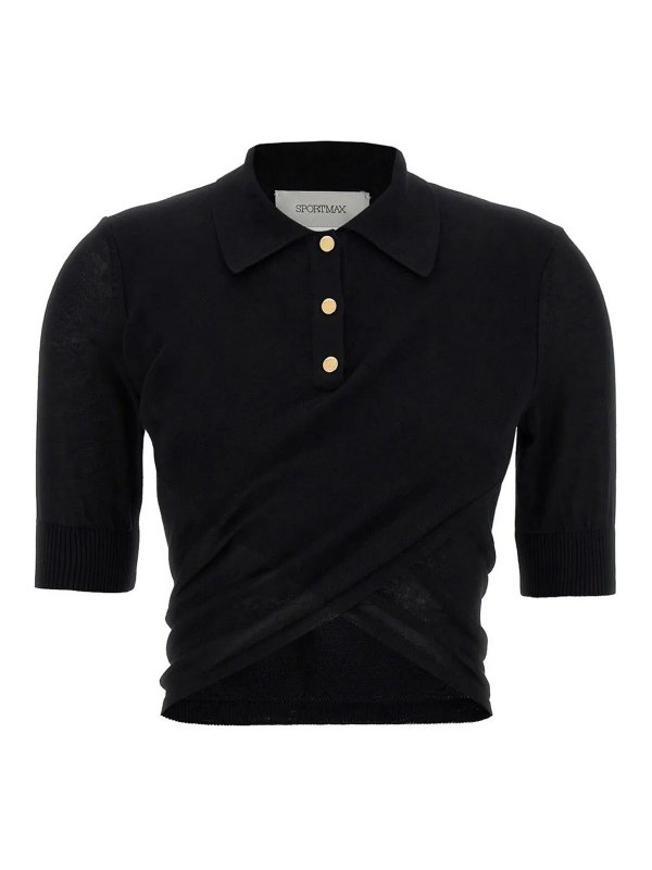 SPORTMAX: U-Boot-Ausschnitt - U-Boot-Pullover - Schwarz