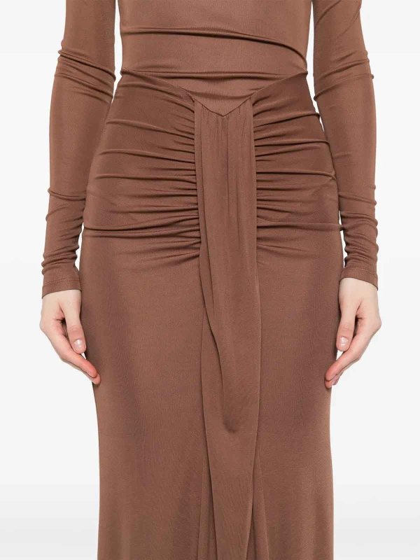 STAUD: knee length dresses online - Draped midi dress