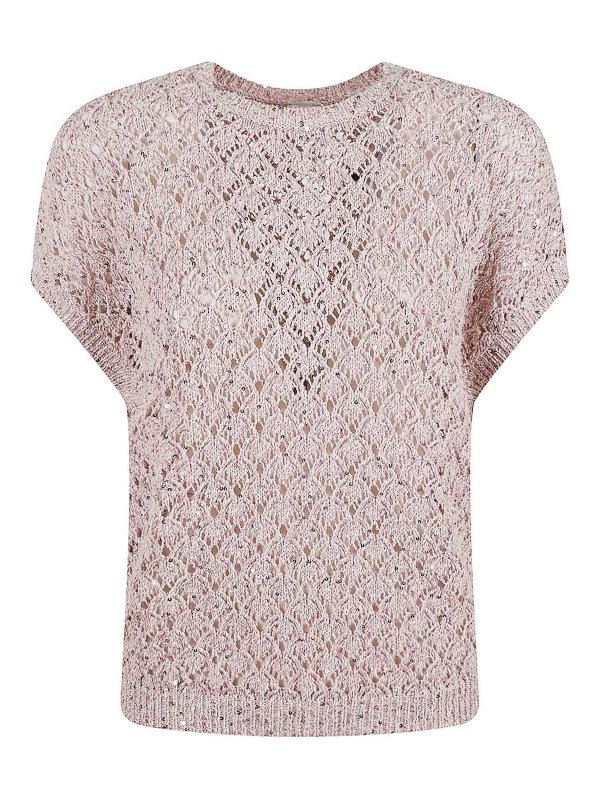 ELEVENTY: U-Boot-Ausschnitt - U-Boot-Pullover - Hellrosa