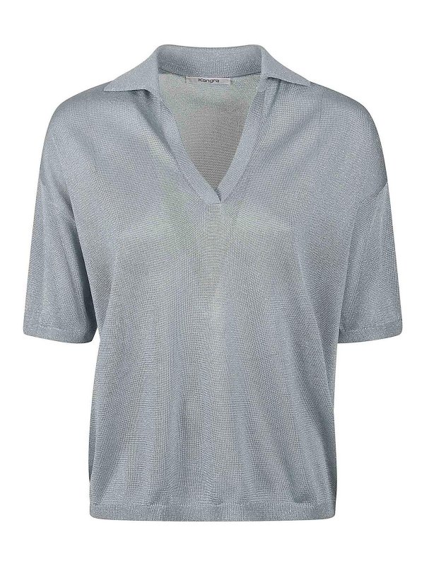 Kangra Cashmere: ボートネック - ボートネック - ブルー