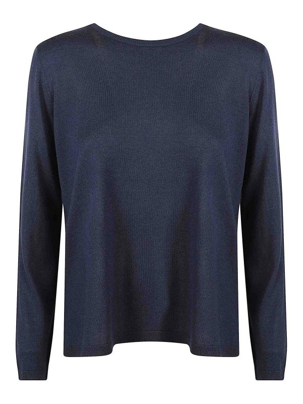 Kangra Cashmere: Col bateau - Pull Col Bateau - Bleu