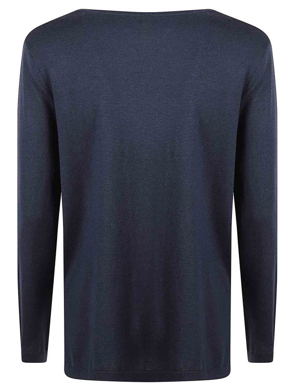 The Best Shops Kangra Cashmere: Col bateau - Pull Col Bateau - Bleu