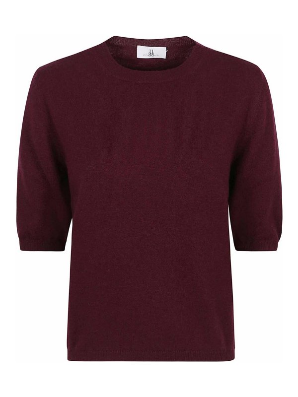 eleven88: U-Boot-Ausschnitt - U-Boot-Pullover - Dunkelrot