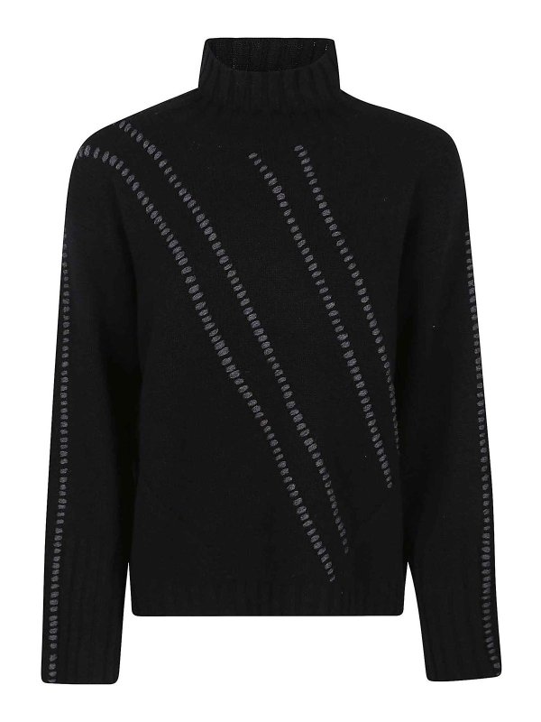 eleven88: maglia collo a barchetta - Maglie Nero