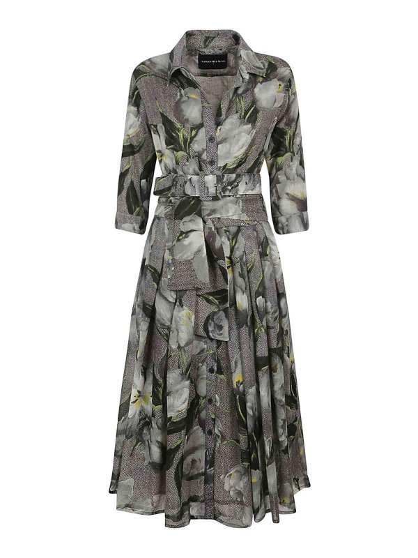 SAMANTHA SUNG: ニーレングスドレス - 膝丈ドレス - グレー