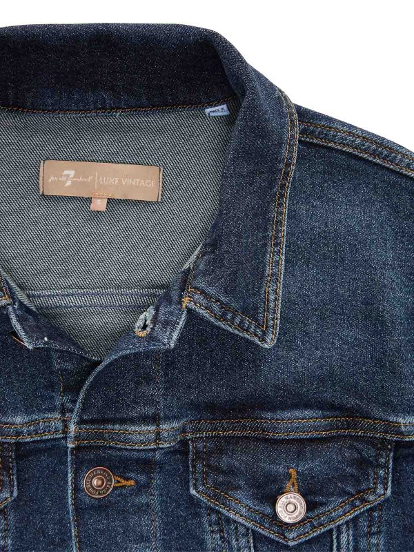 7 FOR ALL MANKIND: Vestes en denim online - Veste En Jean - Bleu