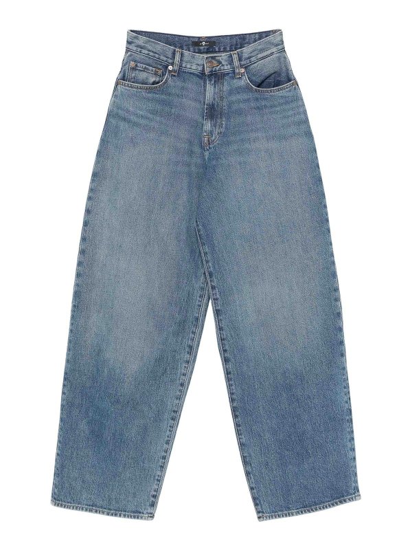 デニム・ジーパン 7 FOR ALL MANKIND Women Denim Pants JSSAC100JA MIDBLUE Blue Mid Rise Jeans & Pants for Women | 7 For All Mankind