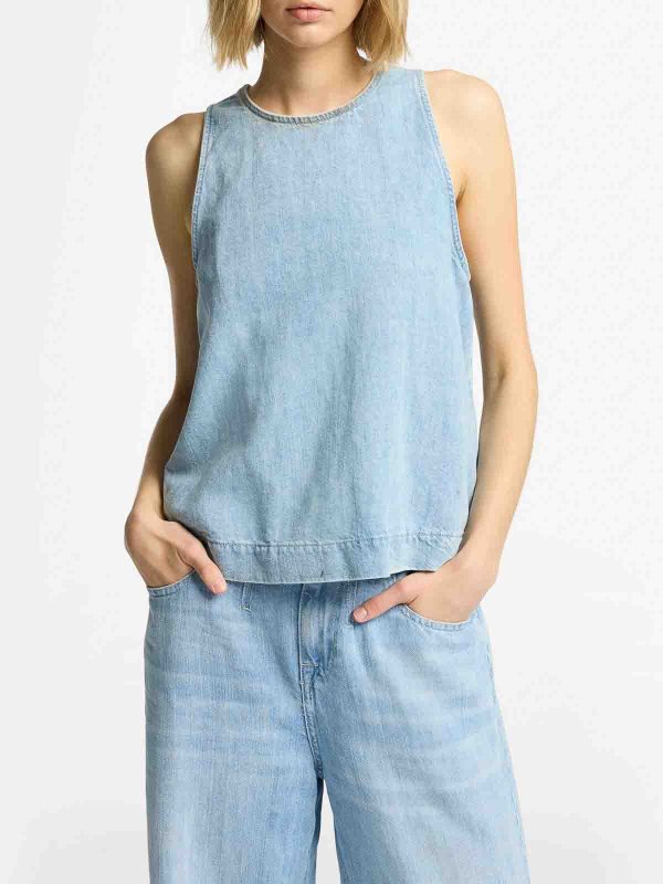 The Best Shops 7 FOR ALL MANKIND: Tops und Tank Tops - Top - Blau
