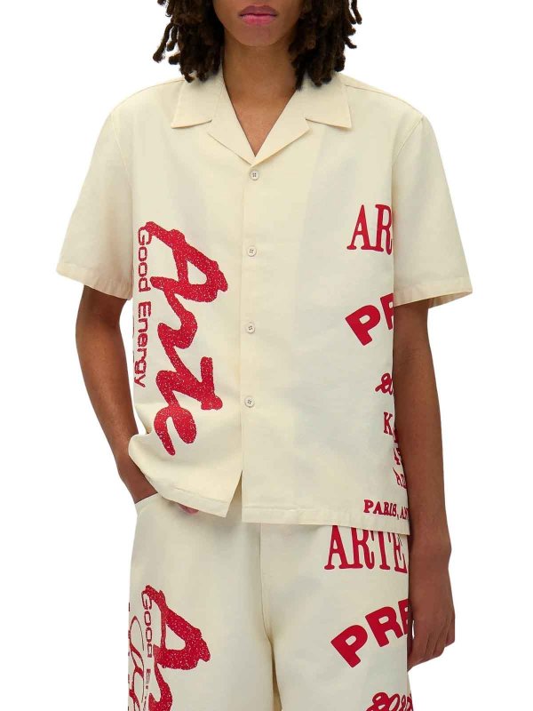 The Best Shops ESSENTIEL ANTWERP: shirts - Red Print Beige Shirt