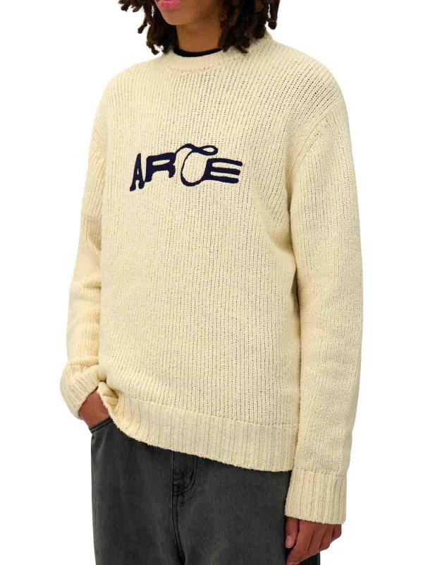 Strickpullover mit Rundhalsausschnitt shop online Rundhalspullover - Creme