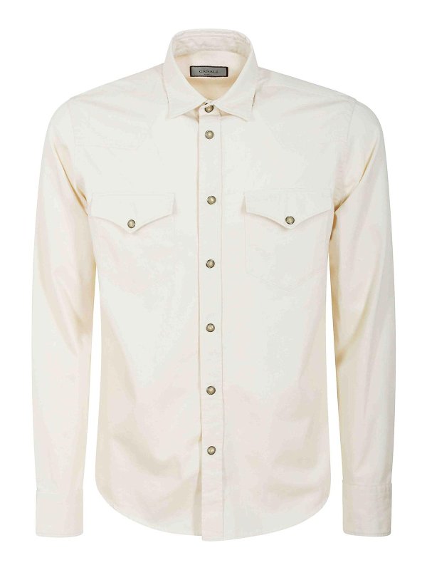 CANALI: Hemden - Hemd - Creme
