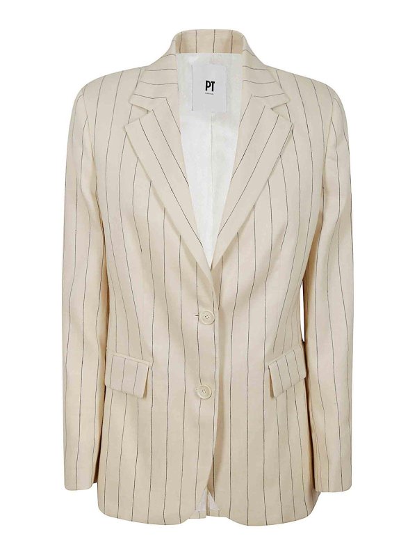ジャケット PT TORINO Women Outer TW3FMP110TORLB090015 Beige Pt Torino Jacket - Cream - Women | TW3FMP110TORLB090015