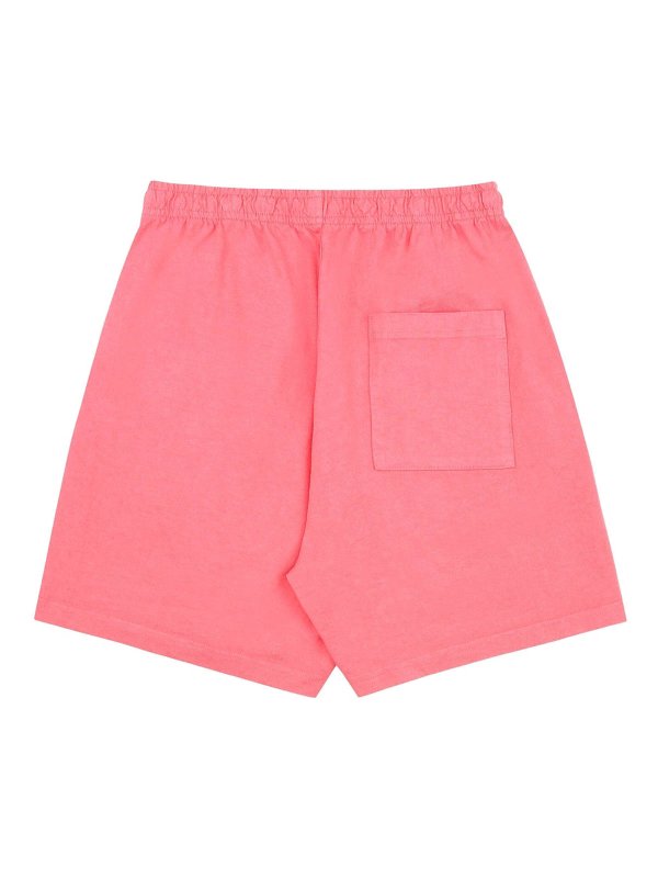 SPORTY & RICH: pantaloni shorts online - Shorts in palestra logo in grassetto