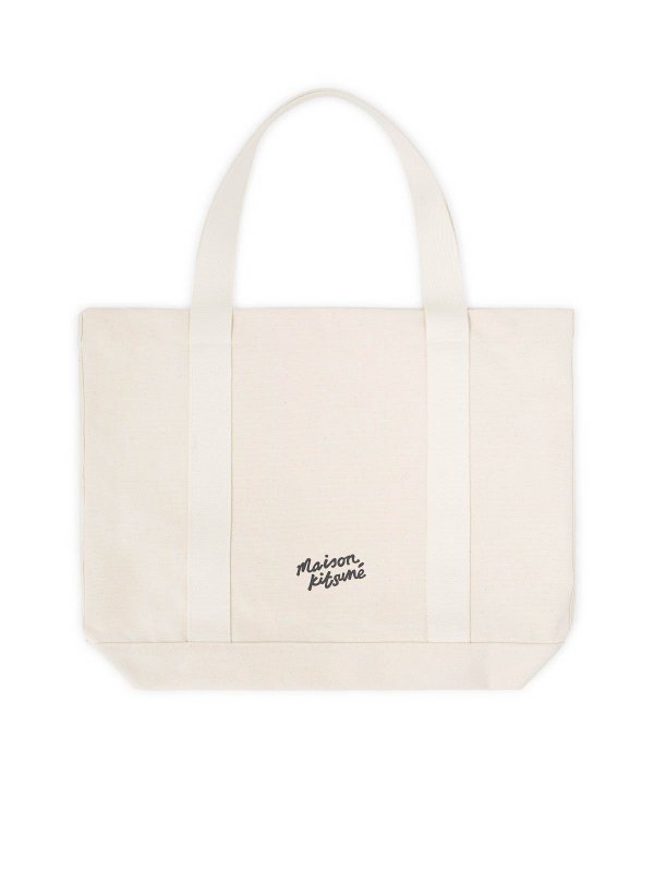 MAISON KITSUNÉ: Handtaschen online - Shopper - Hellbeige