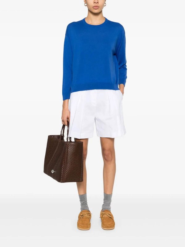 The Best Shops BE YOU: Strickpullover mit Rundhalsausschnitt - Rundhalspullover - Blau