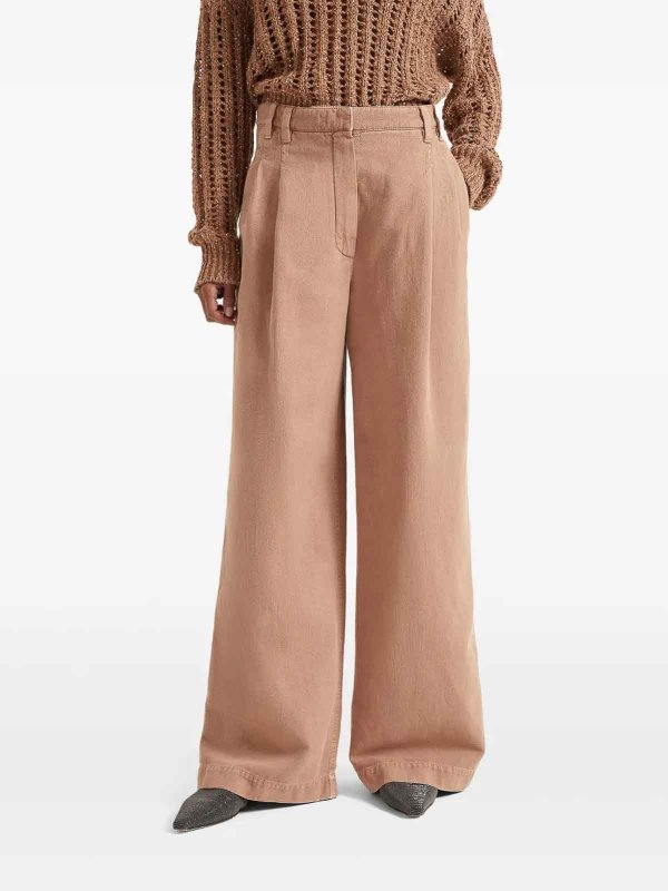 BRUNELLO CUCINELLI: ブーツカットジーンズ online - ブーツカットジーンズ - ブラウン