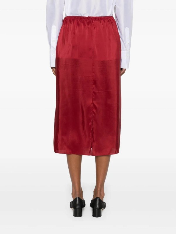 膝丈/ミディスカート - 赤 shop online: CARVEN