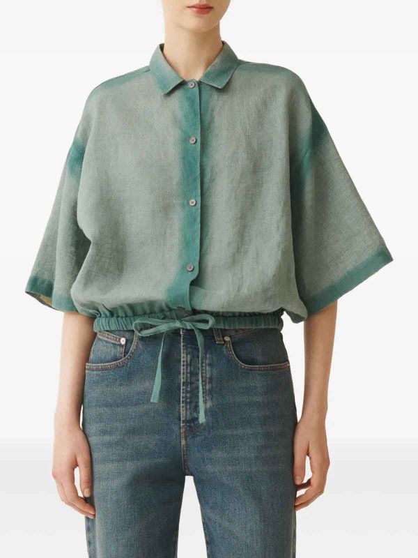Tシャツ・カットソー FABIANA FILIPPI GREEN COTTON T-SHIRT Fabiana Filippi Short Sleeve Shirt - Green | GCD275F592L3786168