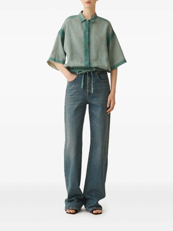 Tシャツ・カットソー FABIANA FILIPPI GREEN COTTON T-SHIRT Fabiana Filippi Short Sleeve Shirt - Green | GCD275F592L3786168