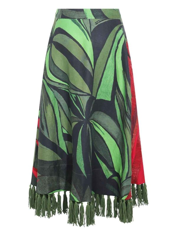 The Best Shops FARM RIO: ニーレングススカート＆ミディ丈 - 膝丈/ミディスカート - 緑