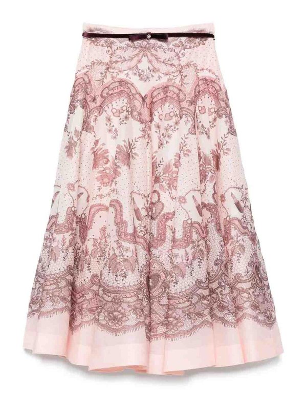 ZIMMERMANN: ニーレングススカート＆ミディ丈 - 膝丈/ミディスカート - ヌードカラー