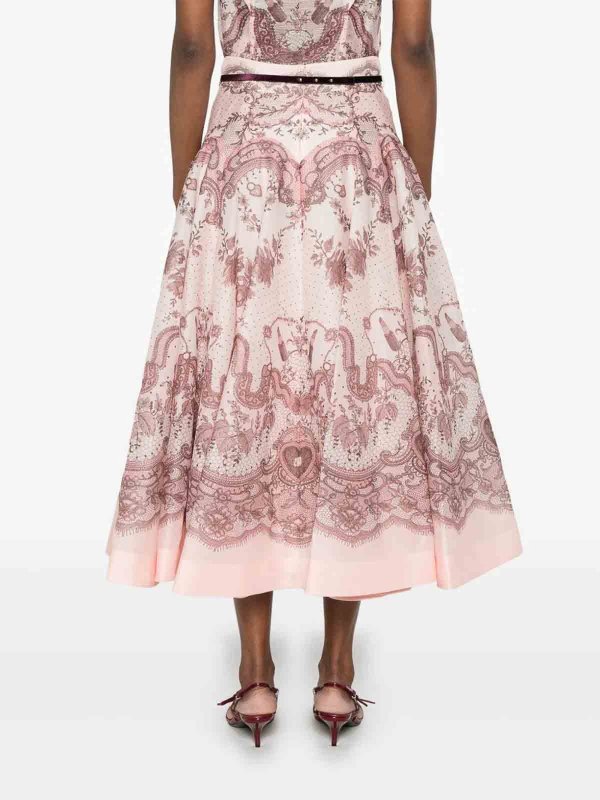 膝丈/ミディスカート - ヌードカラー shop online: ZIMMERMANN