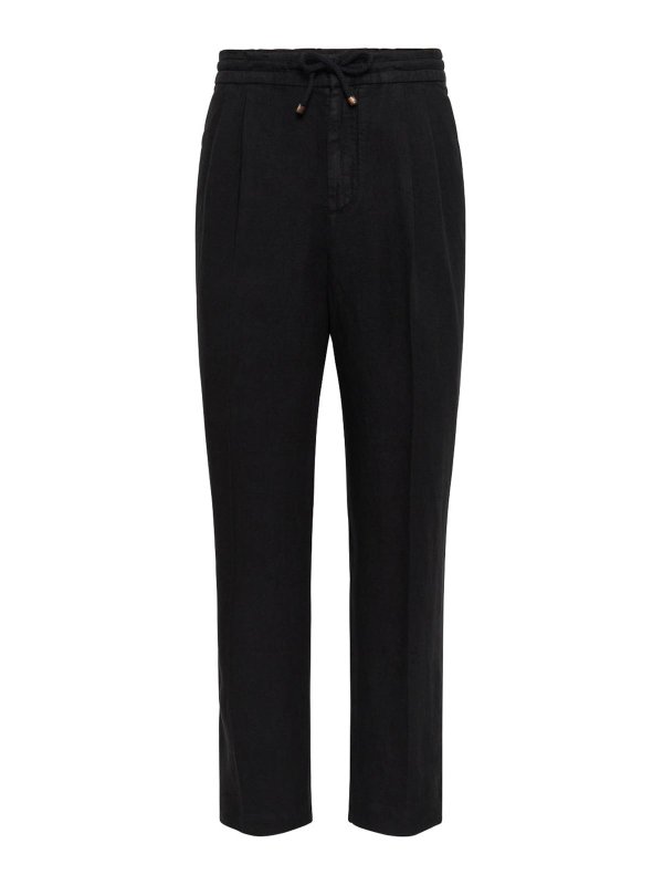 BRUNELLO CUCINELLI: カジュアルトラウザー - カジュアルパンツ - 黒
