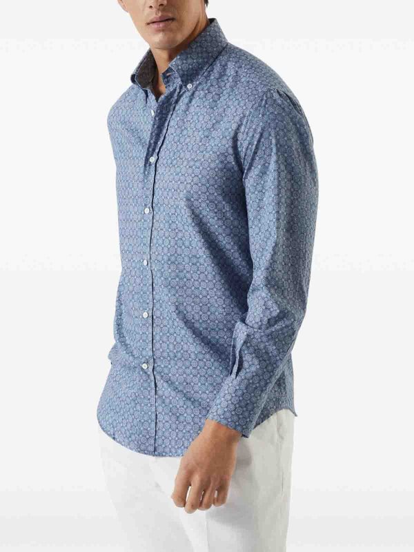 Hemd - Blau shop online: BRUNELLO CUCINELLI