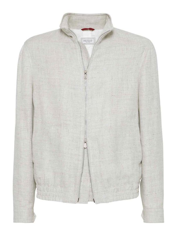 BRUNELLO CUCINELLI: ボンバージャケット - ボンバージャケット - グレー