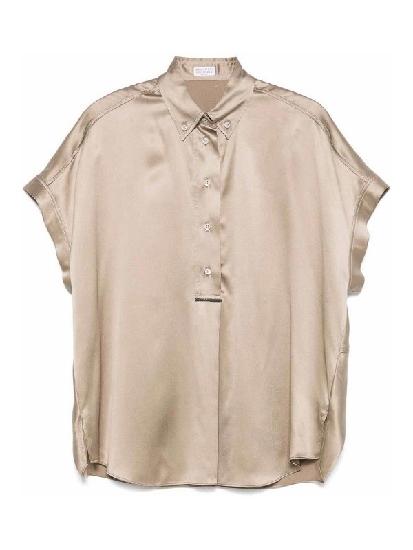 BRUNELLO CUCINELLI: Blusen - Bluse - Braun