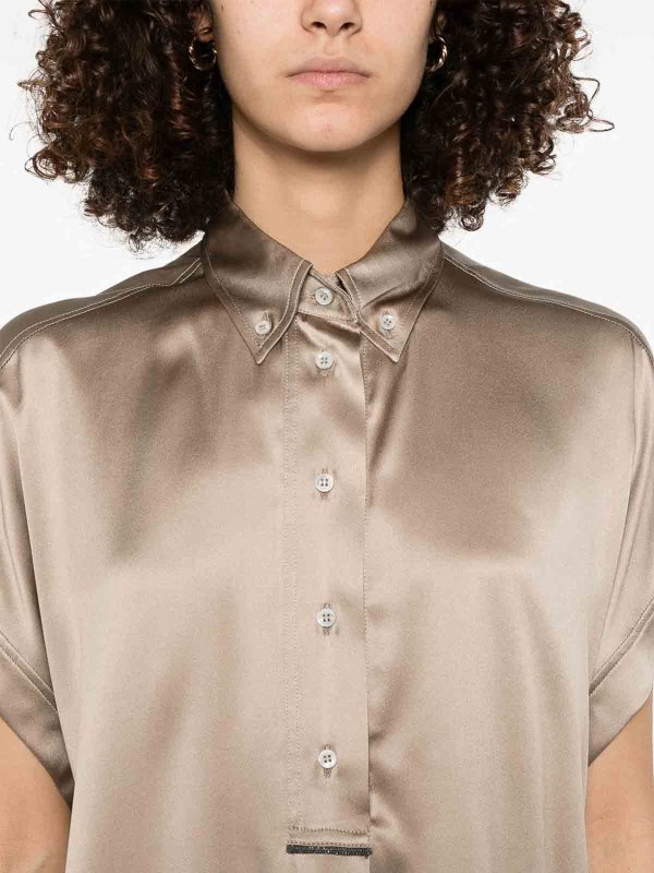 Bluse - Braun shop online: BRUNELLO CUCINELLI