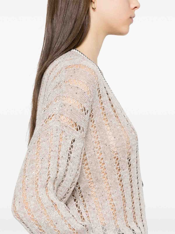 The Best Shops BRUNELLO CUCINELLI: U-Boot-Ausschnitt - U-Boot-Pullover - Beige