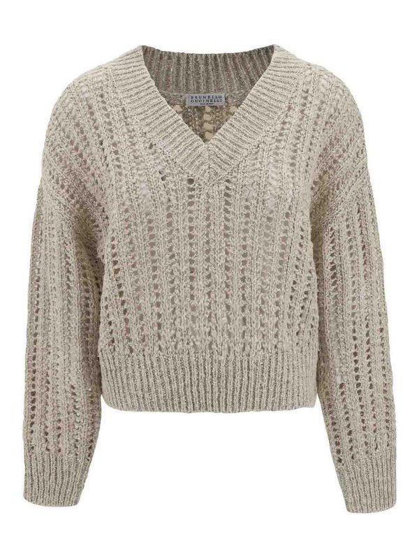 BRUNELLO CUCINELLI: boat necks - V -neck sweater