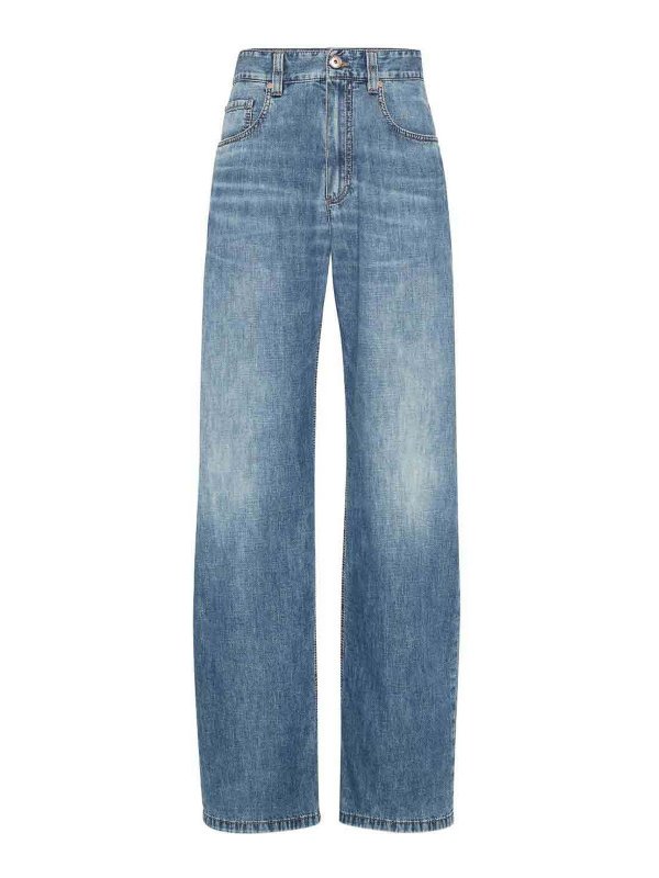 BRUNELLO CUCINELLI: ブーツカットジーンズ - ブーツカットジーンズ - ブルー