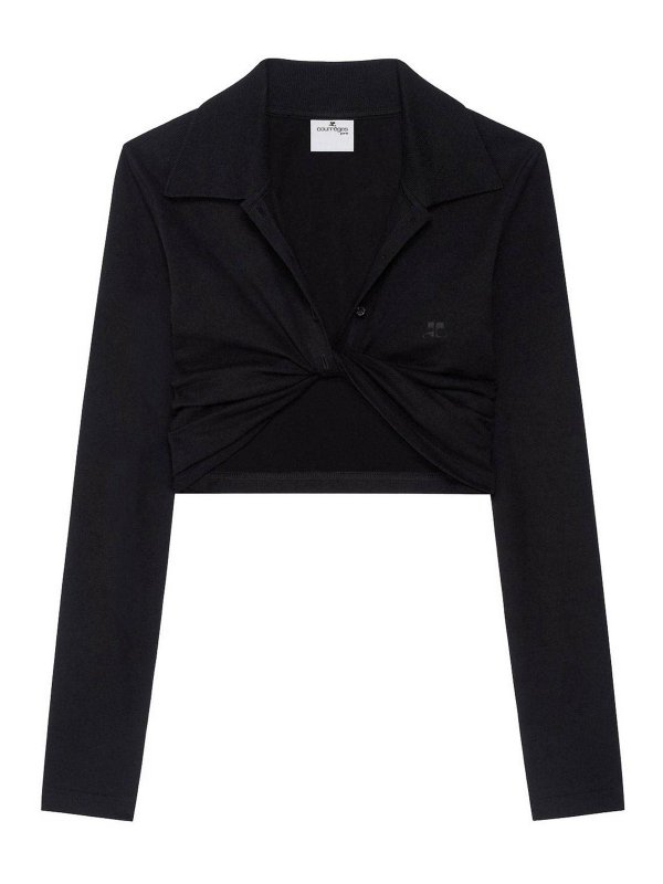 Courreges: Tops y camisetas sin mangas - Top - Negro