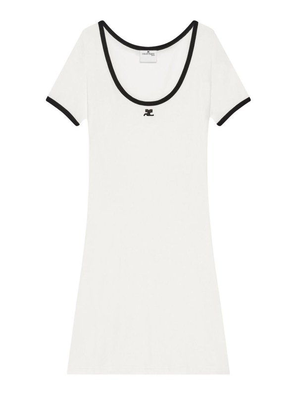 Courreges: Kurze Kleider - Kurzes Kleid - Weiß