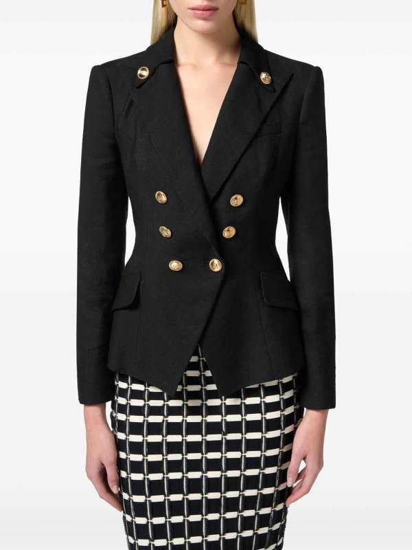 ☆ELISABETTA FRANCHI ブラック ブレザー ELISABETTA FRANCHI：ジャケット レディース - ブラック