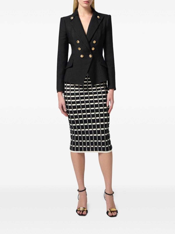 ☆ELISABETTA FRANCHI ブラック ブレザー ELISABETTA FRANCHI：ジャケット レディース - ブラック