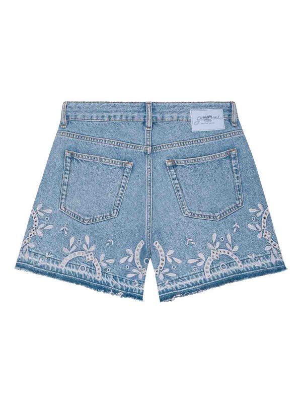 GANNI: pantaloni shorts online - Shorts in Pizzo Sangallo
