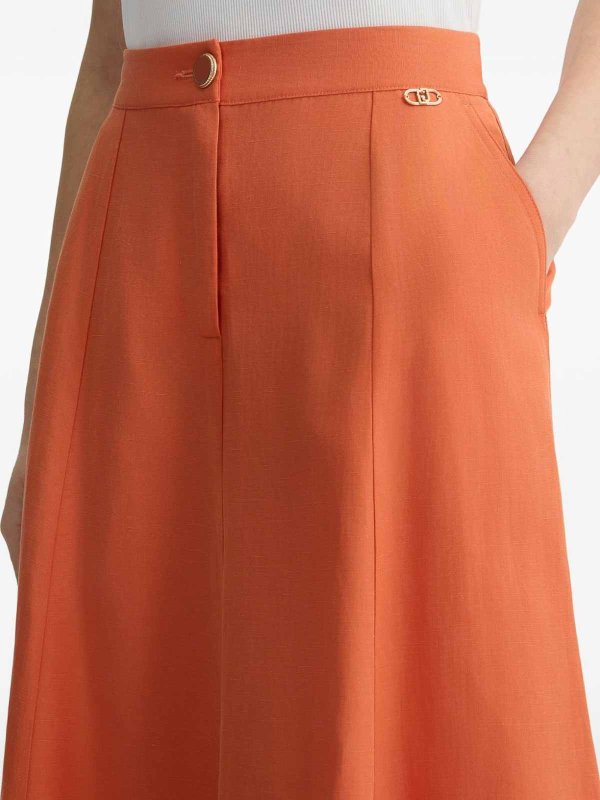 膝丈/ミディスカート - オレンジ shop online: Liu Jo