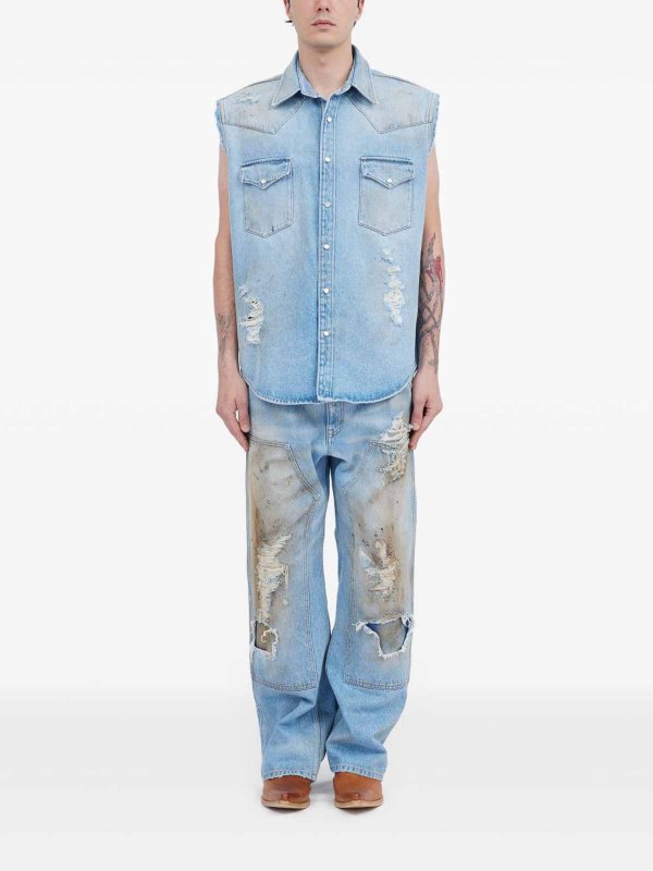 The Best Shops MM6 MAISON MARGIELA: シャツ - シャツ - ブルー